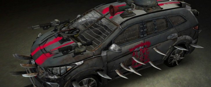 Fan-designed Hyundai Santa Fe Zombie Survival Machine (inspired by The Walking Dead)