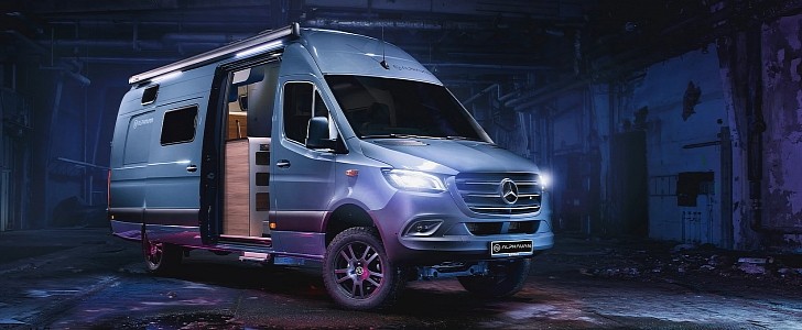 The new Alphavan 4x4 is built on the Mercedes-Benz Sprinter and comes with digital systems from the same brand