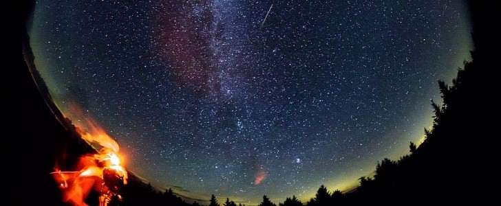 This meteor was shot during the 2016 meteor shower, in West Virginia