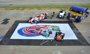 Giant Artwork Created Using Racing Vehicles