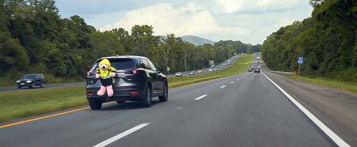 Pink teddy takes to the highway to test drivers for situational awareness when using Level 2 automation tech