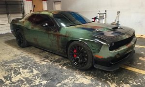 Girl Gives Her Dodge Challenger Hellcat a Rusty Wrap for a 707 HP Beater Look
