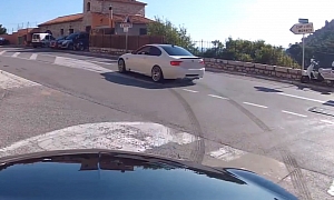Girl in Bentley Continental GT Plays Catch with Guy Driving M3