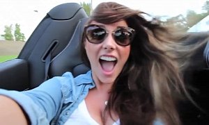 Glamour Model Lucy Pinder Gets Joyride in Ferrari 458 Spider