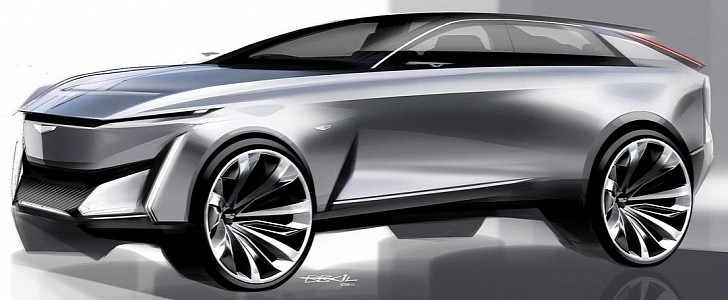 General Motors Design Center Cadillac EV crossover SUV ideation  sketch