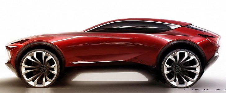 GM Design Futuristic Buick Coupe-SUV ideation rendering 