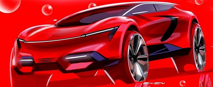 GM Design Chevrolet crossover SUV sketch rendering