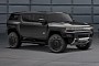 GMC Hummer EV Pickup Truck and SUV Ride Deeply Concave on Black CGI Aerodiscs