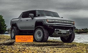 GMC Hummer EV Rocks Forged ‘Steelies’ Like a Truck Knight in Factory Grey Armor