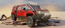GMC Hummer EV Shows Apocalyptic SUV and Six-Wheel Truck Looks Via Catchy Renders