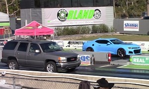 GMC Yukon Drags Camaro ZL1, Mustangs, Stinger, Golf, and It's Not Even Close