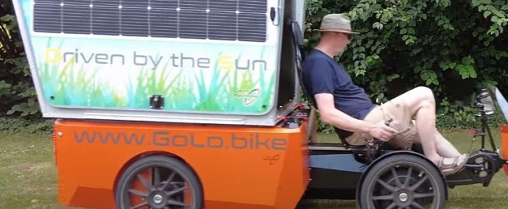 The GoCamp bike camper sits on the GoLo cargo e-bike and offers almost all creature comforts of home