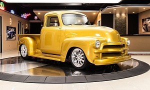 Gold 1954 Chevrolet 3100 5-Window Restomod Rocks a $150,000 Price Tag