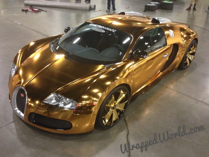 Gold-wrapped Bugatti Veyron