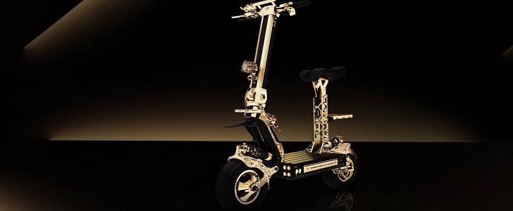 The Caviar Thunderball is a gold take on the Dualtron X2 e-scooter
