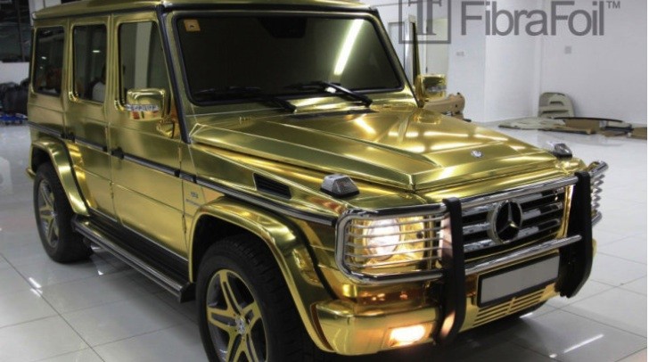 Gold Mercedes G-Wagon