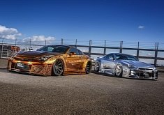 Gold Nissan GT-R with Metal Engraving Has Matching Gold Engine in Japan