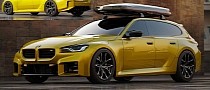 Golden BMW M2 Touring Feels Ready to Join the M3 and M5 Touring in the Real World