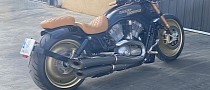 Golden Wheels and Brown Seat Make This Harley-Davidson V-Rod Look Awkward