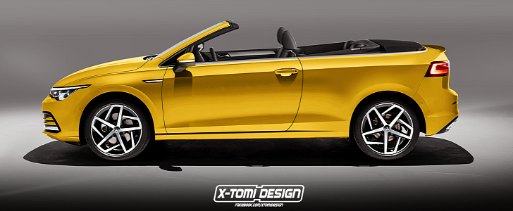 Golf 8 Cabrio Rendered, Looks Better Than T-Roc Counterpart