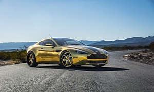 Gold Aston Martin on Gold Forgiato Wheels