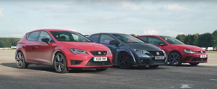 Golf GTI Clubsport Loses Drag Race With SEAT Leon Cupra and Civic Type R
