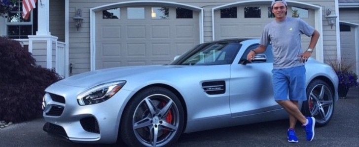Golfer Rickie Fowler is Rolling in this Silver Mercedes AMG GTS 