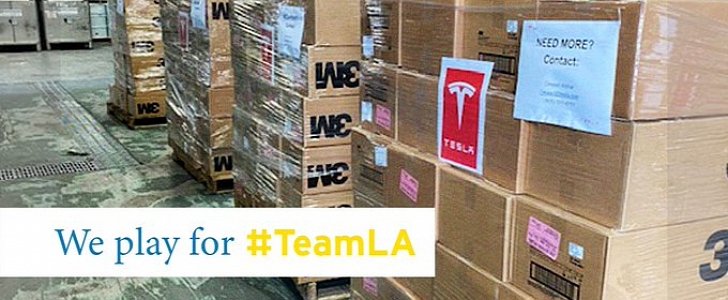 Tesla donation of N95 face masks and PPE