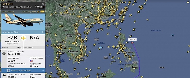 Nancy Pelosi's SPAR19 flight to Taiwan crashes Flightradar24