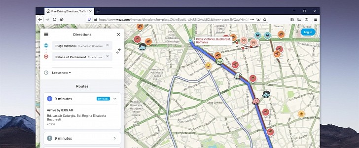 Web-based Waze interface