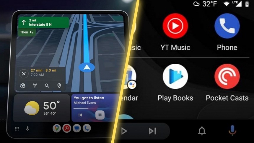 New and old versions of weather data in Android Auto