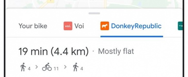 Google Maps bike sharing info