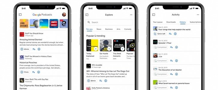 Google Podcasts on iPhone