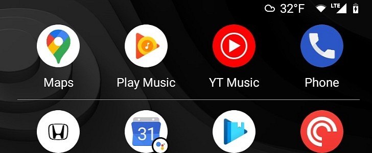 The weather icon in Android Auto
