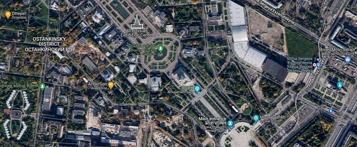 Moscow satellite imagery on Google Maps