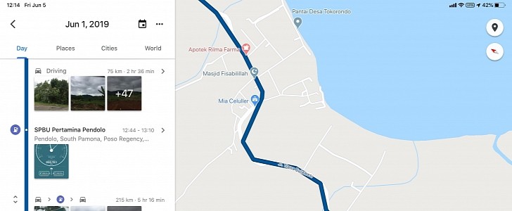 Google Maps location history
