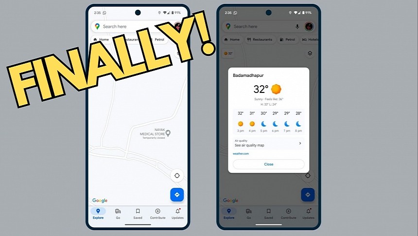 Weather forecasts coming to Google Maps for Android