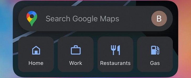 Google Maps widget on iPhone