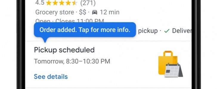 The order info can be added directly to Google Maps