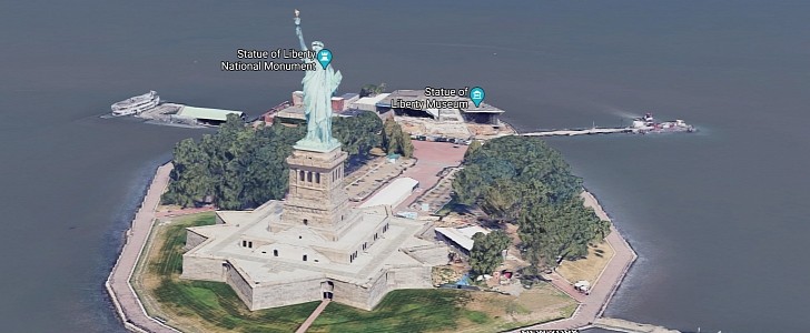 The Statue of Liberty on Google Maps