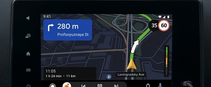 Mapas de Yandex en Android Auto