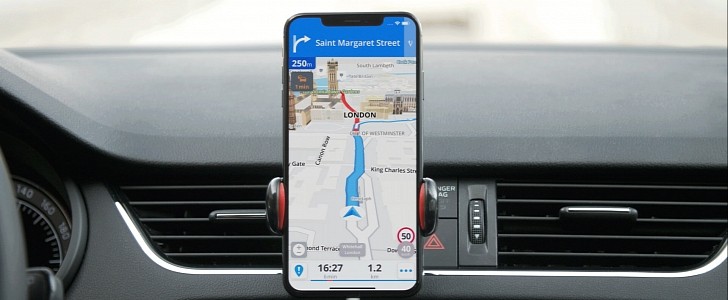 Sygic navigation on a mobile device