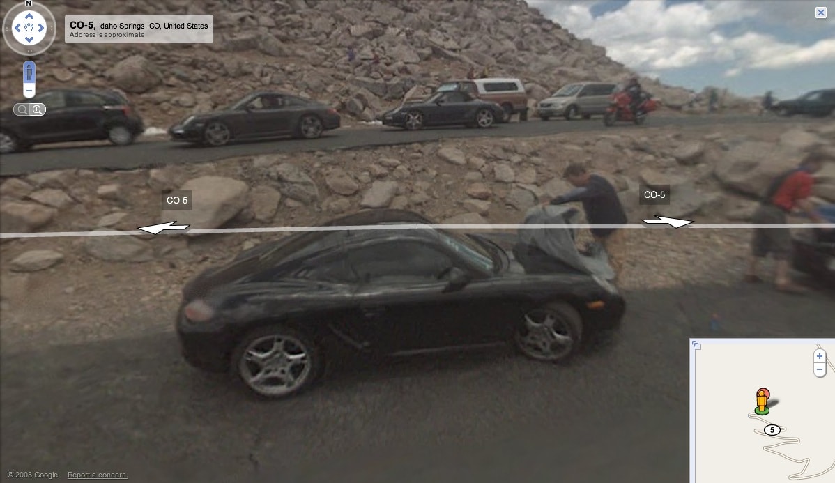 Porsche models on Google Maps