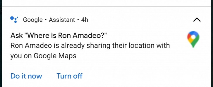 Google Assistant support for live location sharing