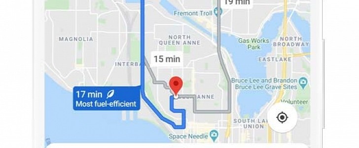 Rutas de bajo consumo de combustible de Google Maps