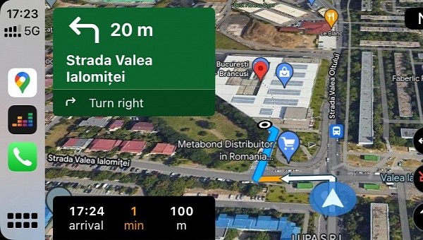 Google Maps satellite mode on CarPlay
