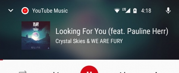 YouTube Music on the old version of Android Auto