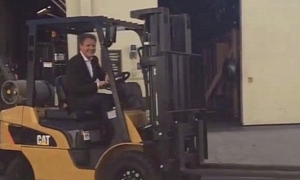 Gordon Ramsay Doing Donuts with a Forklift Vehicle