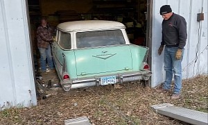 Gorgeous 1957 Chevrolet Wagon Leaves the Barn After 23 Years, Gets First Wash Too