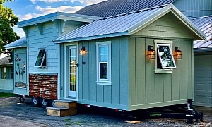 Gorgeous Farmhouse-Style Tiny Home Has a Well-Balanced Layout and Luxurious Amenities